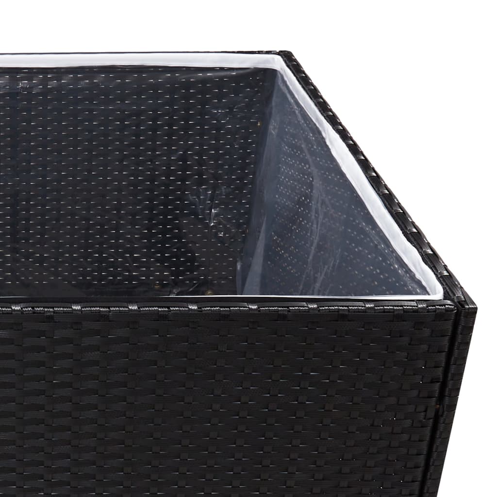 Plantenbak 80x80x80 cm poly rattan zwart - Griffin Retail