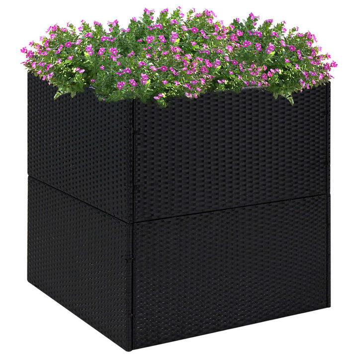 Plantenbak 80x80x80 cm poly rattan zwart - Griffin Retail