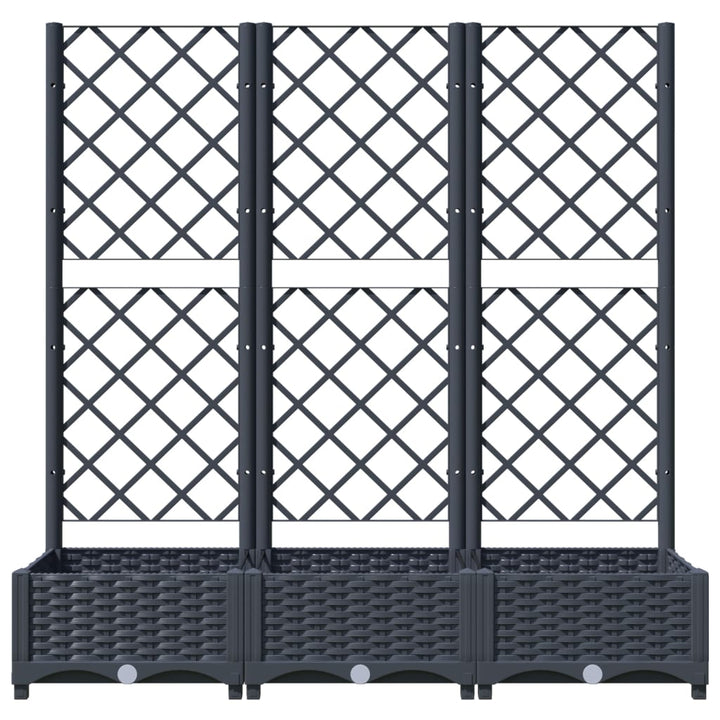 Plantenbak met latwerk 120x40x121,5 cm polypropeen donkergrijs - Griffin Retail