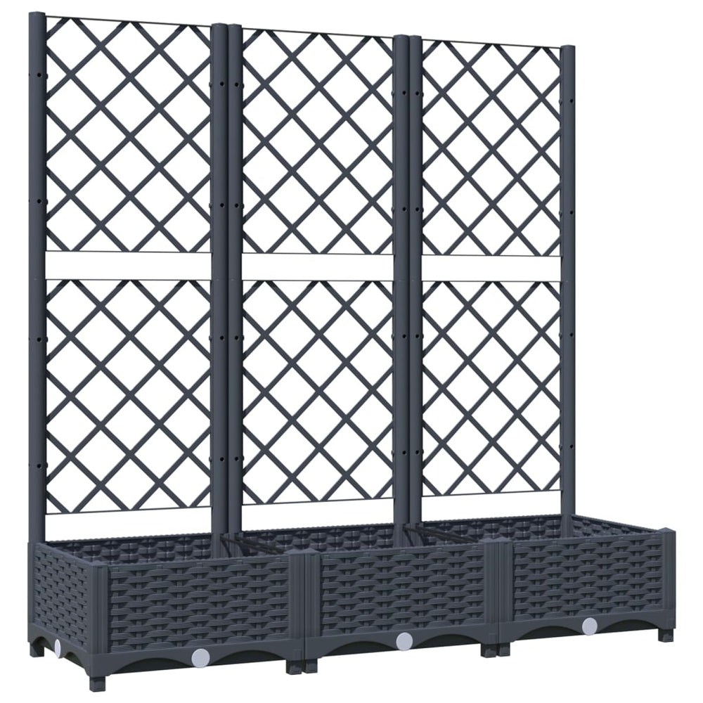 Plantenbak met latwerk 120x40x121,5 cm polypropeen donkergrijs - Griffin Retail