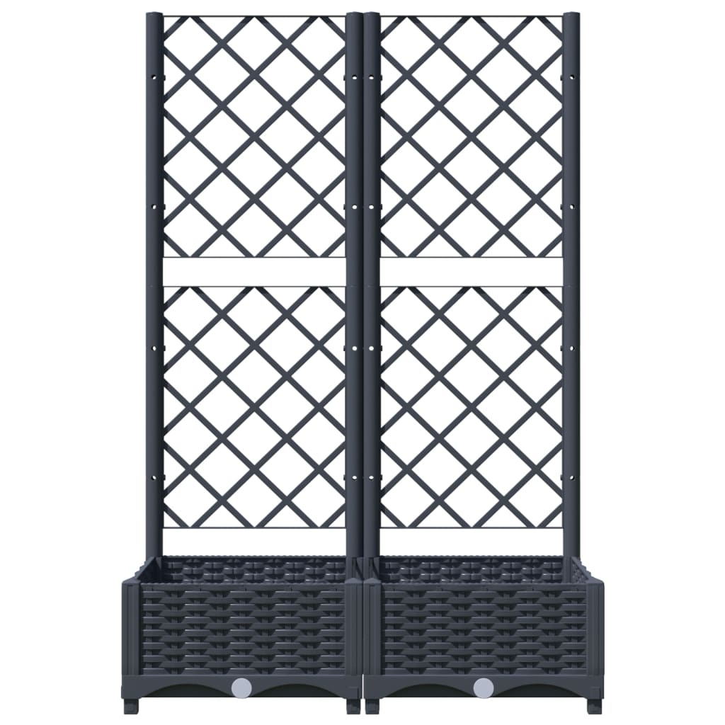 Plantenbak met latwerk 80x40x121,5 cm polypropeen donkergrijs - Griffin Retail