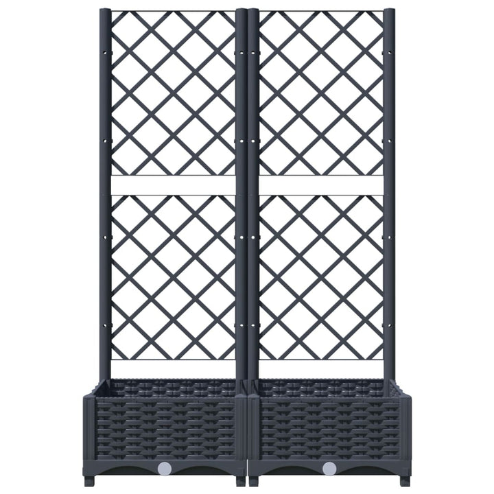 Plantenbak met latwerk 80x40x121,5 cm polypropeen donkergrijs - Griffin Retail