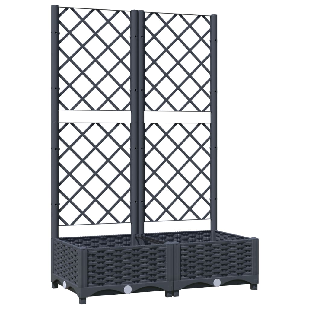 Plantenbak met latwerk 80x40x121,5 cm polypropeen donkergrijs - Griffin Retail