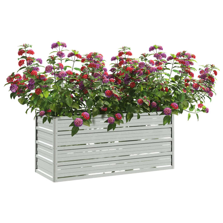 Plantenbak verhoogd 100x40x45 cm gegalvaniseerd staal zilver - Griffin Retail