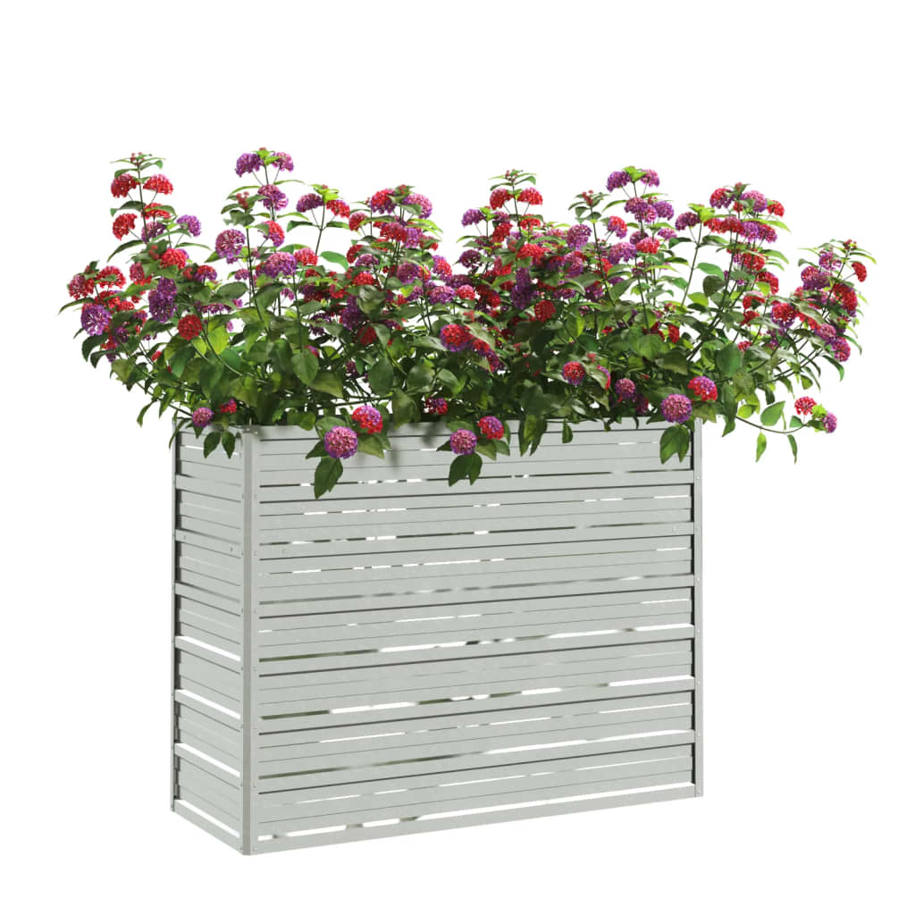 Plantenbak verhoogd 100x40x77 cm gegalvaniseerd staal zilver - Griffin Retail