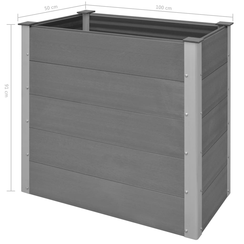 Plantenbak verhoogd 100x50x91 cm HKC grijs - Griffin Retail