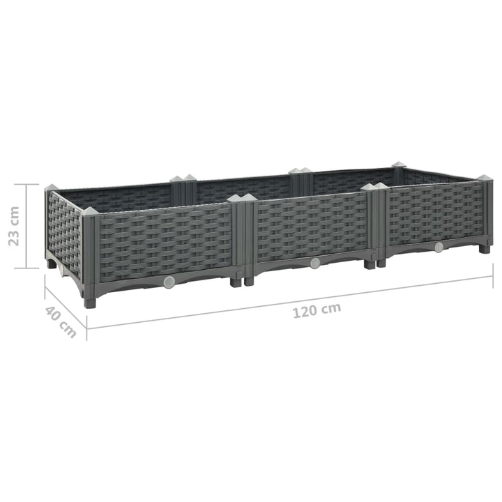 Plantenbak verhoogd 120x40x23 cm polypropyleen - Griffin Retail