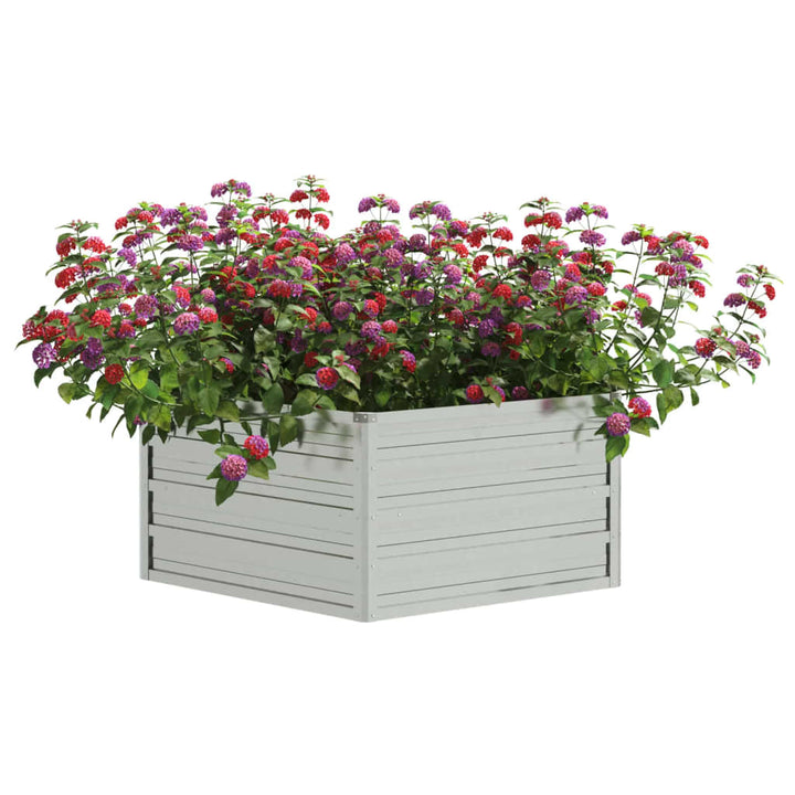 Plantenbak verhoogd 129x45 cm gegalvaniseerd staal zilverkleur - Griffin Retail