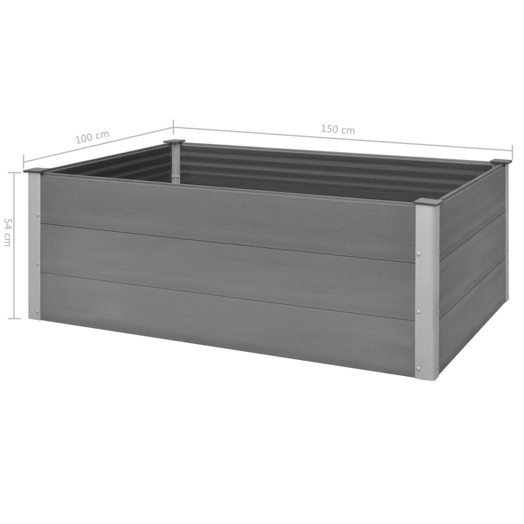 Plantenbak verhoogd 150x100x54 cm HKC grijs - Griffin Retail