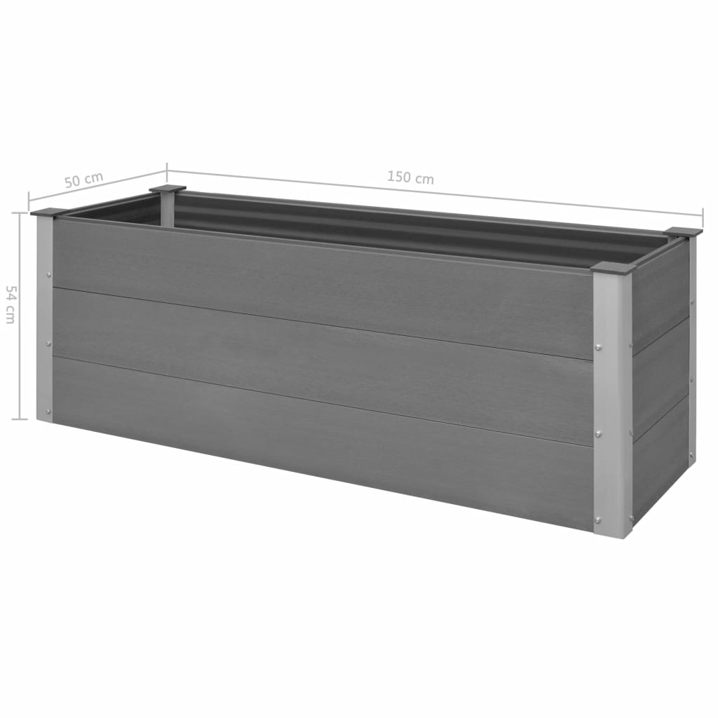 Plantenbak verhoogd 150x50x54 cm HKC grijs - Griffin Retail