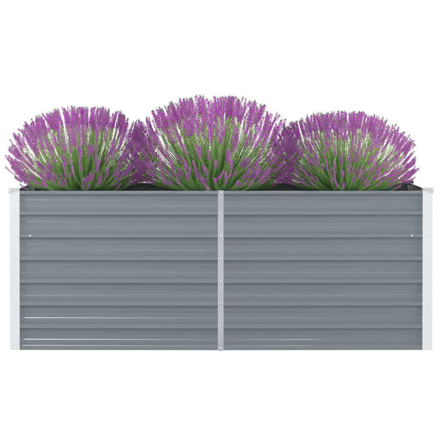 Plantenbak verhoogd 160x80x45 cm gegalvaniseerd staal grijs - Griffin Retail