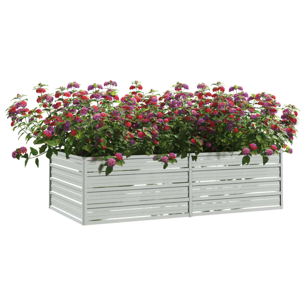 Plantenbak verhoogd 160x80x45 cm gegalvaniseerd staal zilver - Griffin Retail