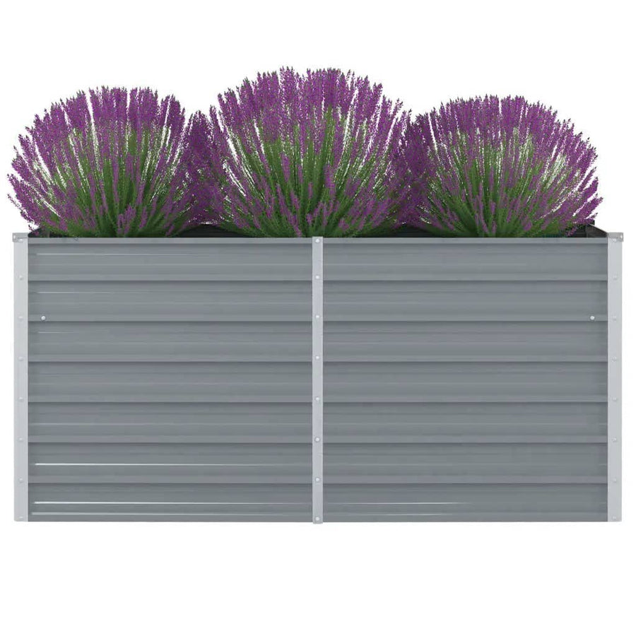 Plantenbak verhoogd 160x80x77 cm gegalvaniseerd staal grijs - Griffin Retail