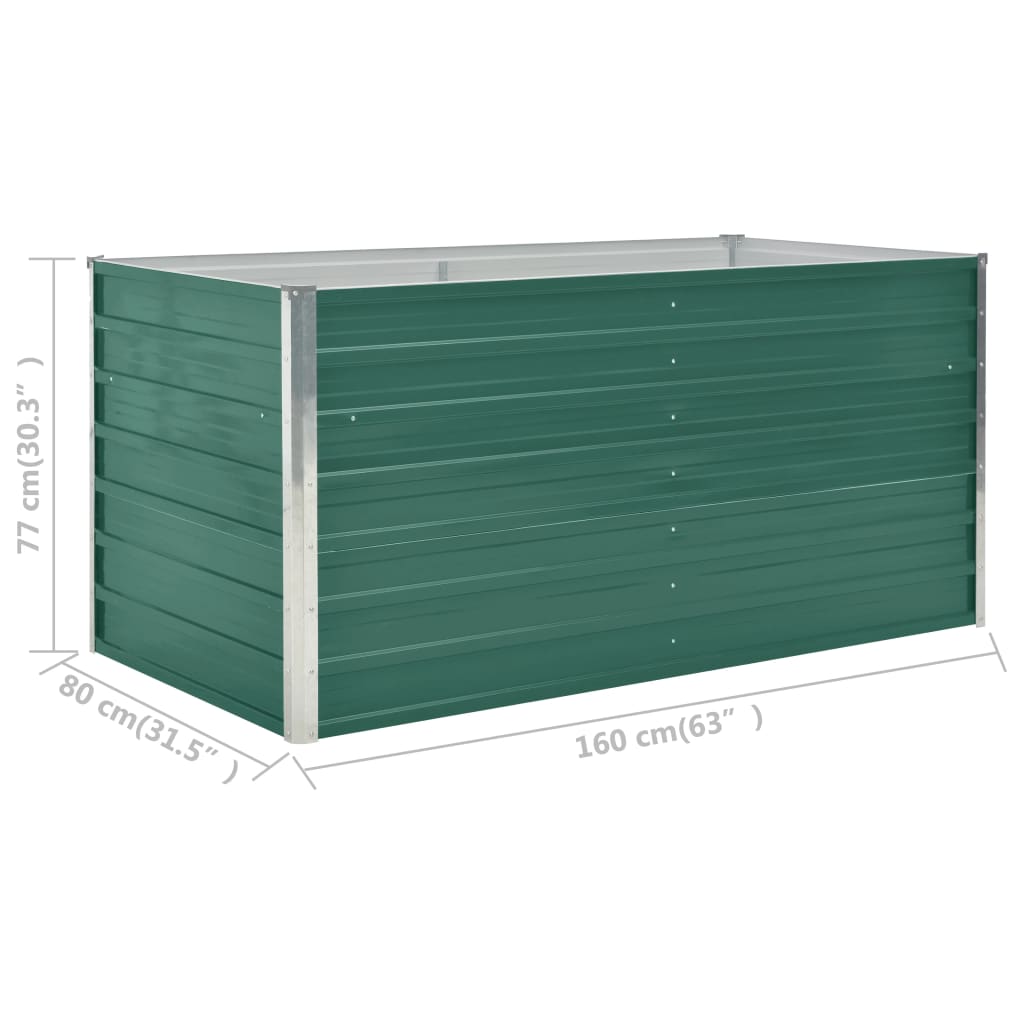 Plantenbak verhoogd 160x80x77 cm gegalvaniseerd staal groen - Griffin Retail