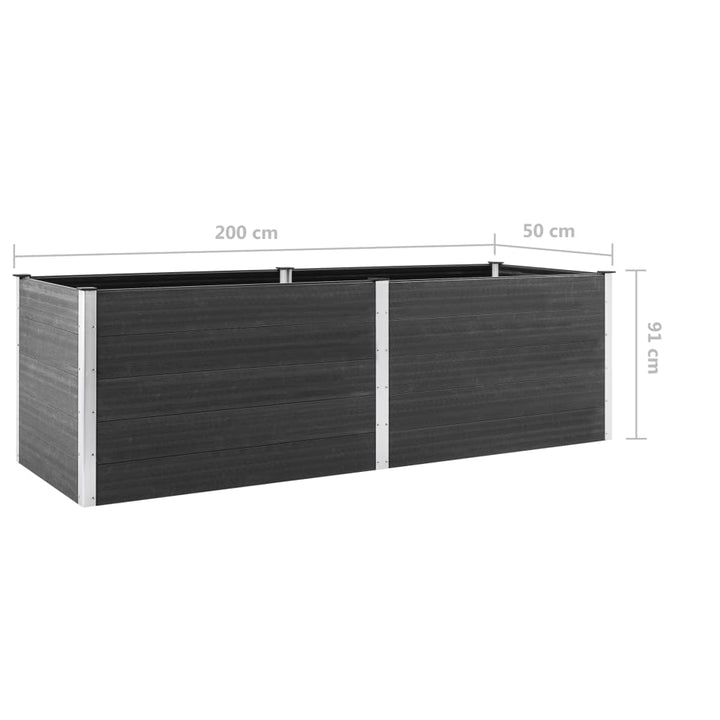 Plantenbak verhoogd 200x50x91 cm HKC grijs - Griffin Retail