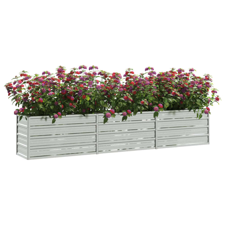 Plantenbak verhoogd 240x40x45 cm gegalvaniseerd staal zilver - Griffin Retail