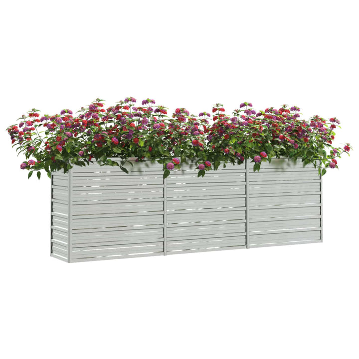 Plantenbak verhoogd 240x40x77 cm gegalvaniseerd staal zilver - Griffin Retail