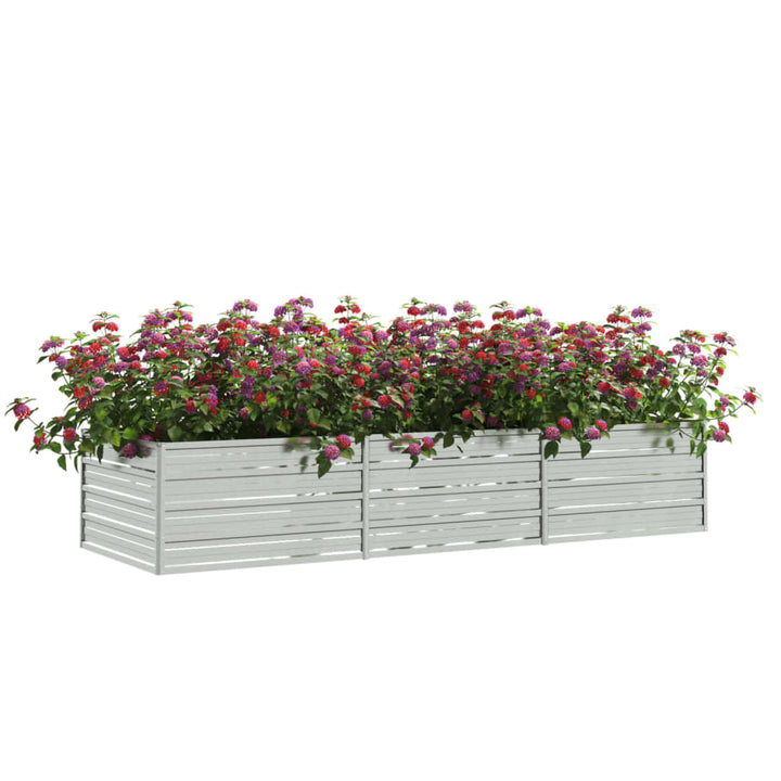 Plantenbak verhoogd 240x80x45 cm gegalvaniseerd staal zilver - Griffin Retail