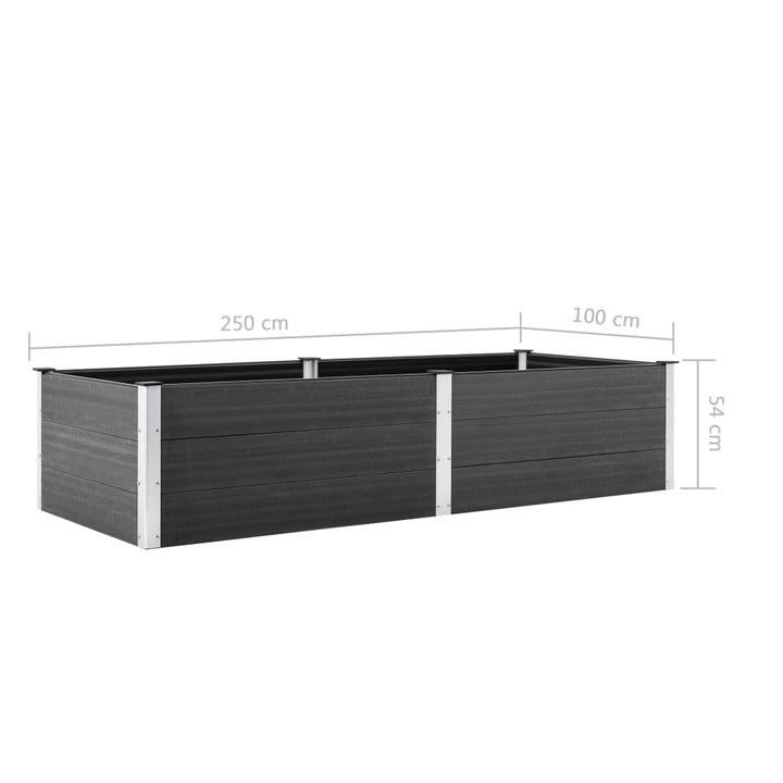 Plantenbak verhoogd 250x100x54 cm HKC grijs - Griffin Retail