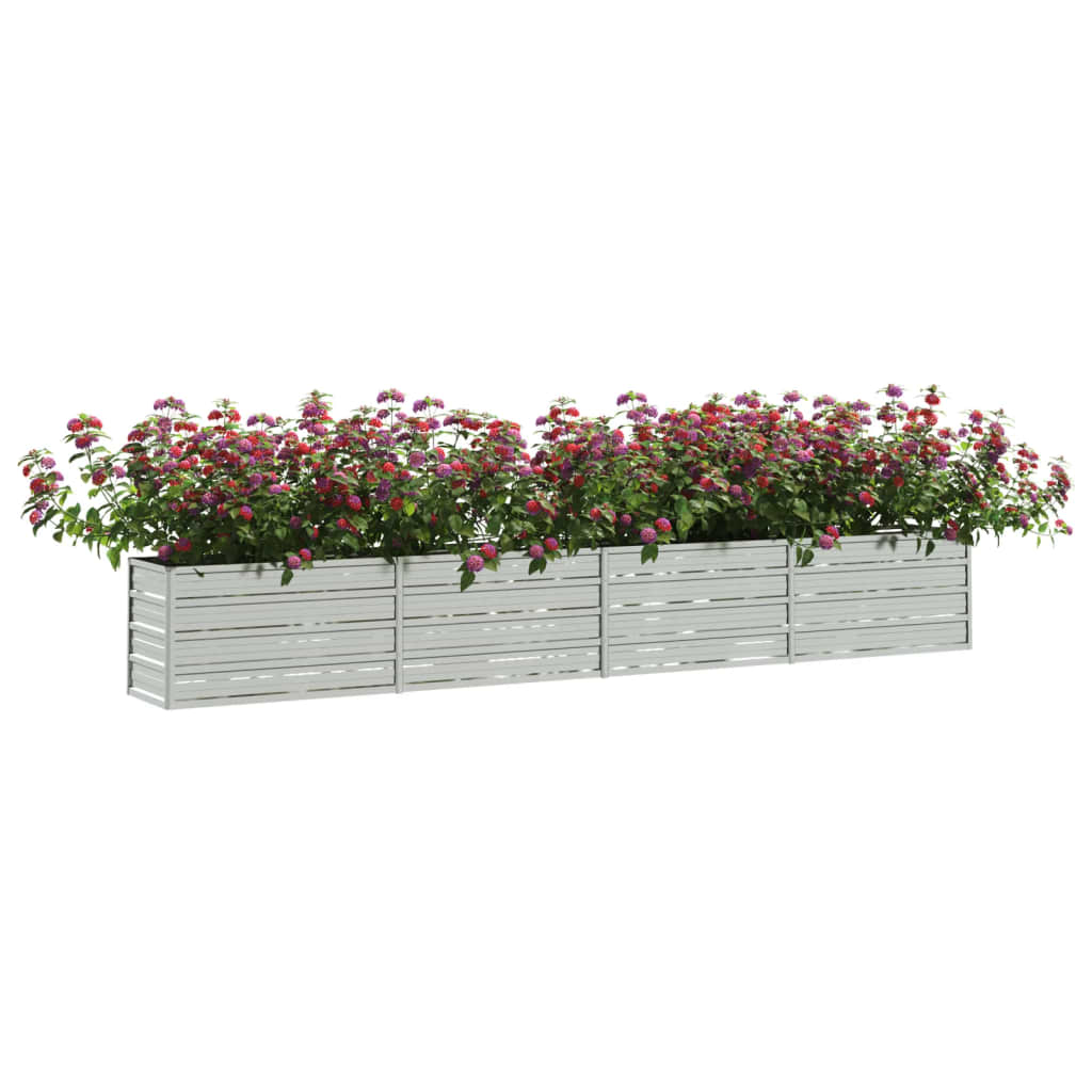 Plantenbak verhoogd 320x40x45 cm gegalvaniseerd staal zilver - Griffin Retail