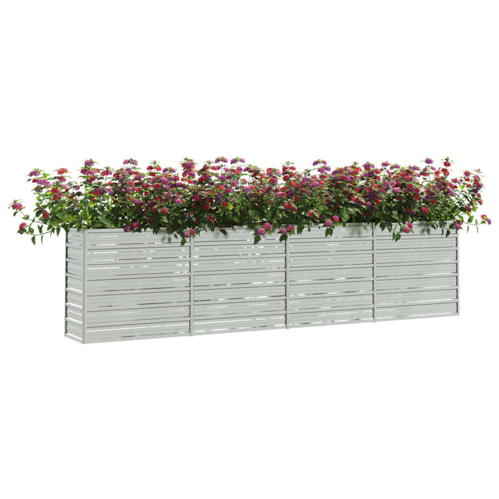 Plantenbak verhoogd 320x40x77 cm gegalvaniseerd staal zilver - Griffin Retail