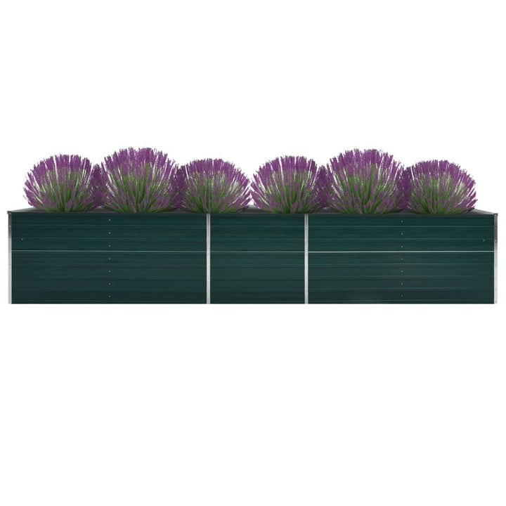 Plantenbak verhoogd 400x80x45 cm gegalvaniseerd staal groen - Griffin Retail