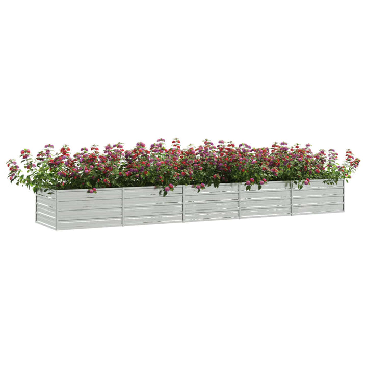 Plantenbak verhoogd 400x80x45 cm gegalvaniseerd staal zilver - Griffin Retail