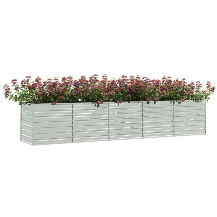 Plantenbak verhoogd 400x80x45 cm gegalvaniseerd staal zilver - Griffin Retail