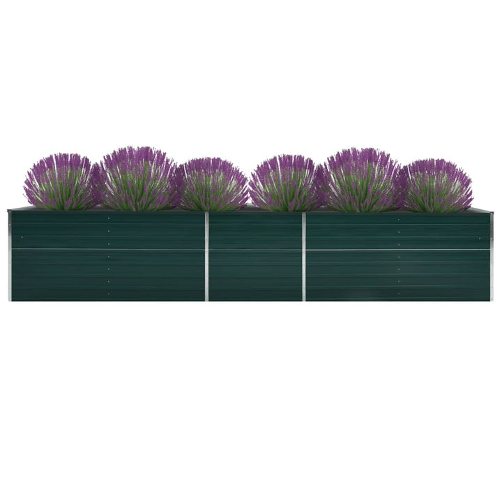 Plantenbak verhoogd 400x80x77 cm gegalvaniseerd staal groen - Griffin Retail