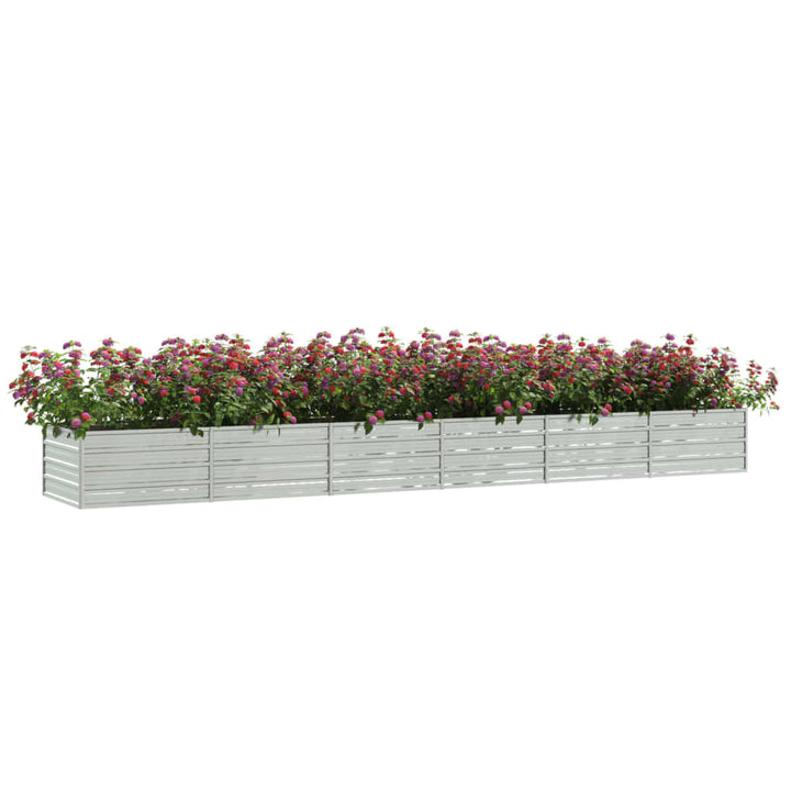 Plantenbak verhoogd 480x80x45 cm gegalvaniseerd staal zilver - Griffin Retail