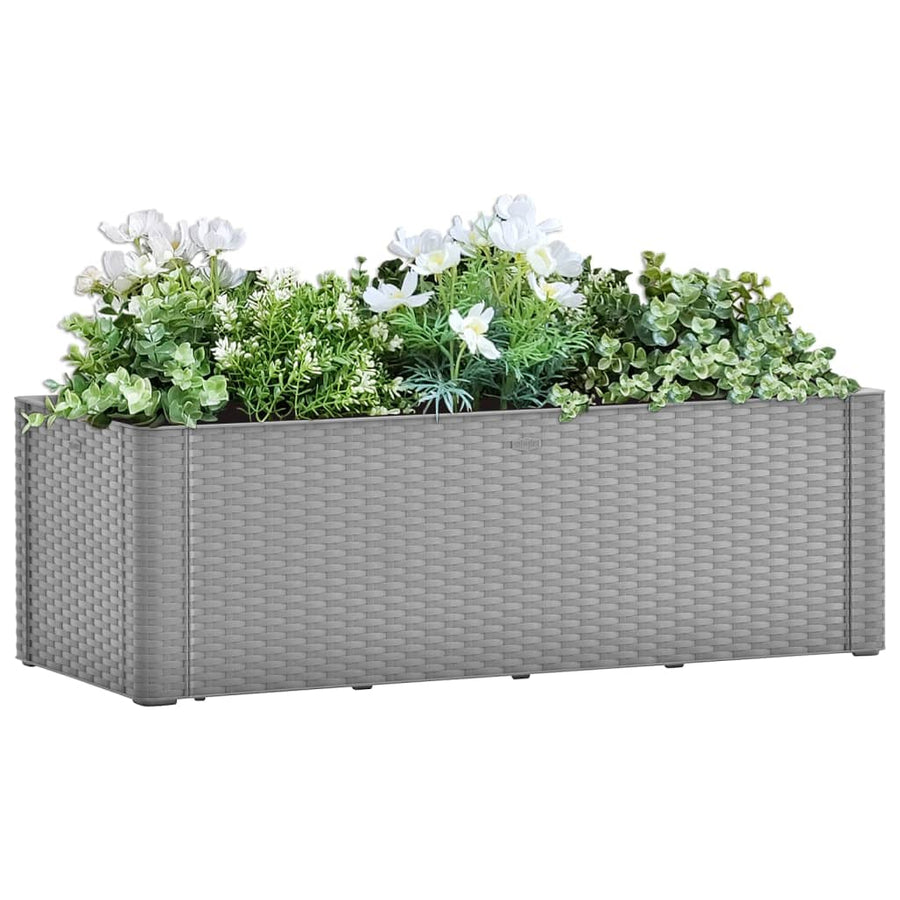 Plantenbak verhoogd met bewateringssysteem 100x43x33 cm grijs - Griffin Retail