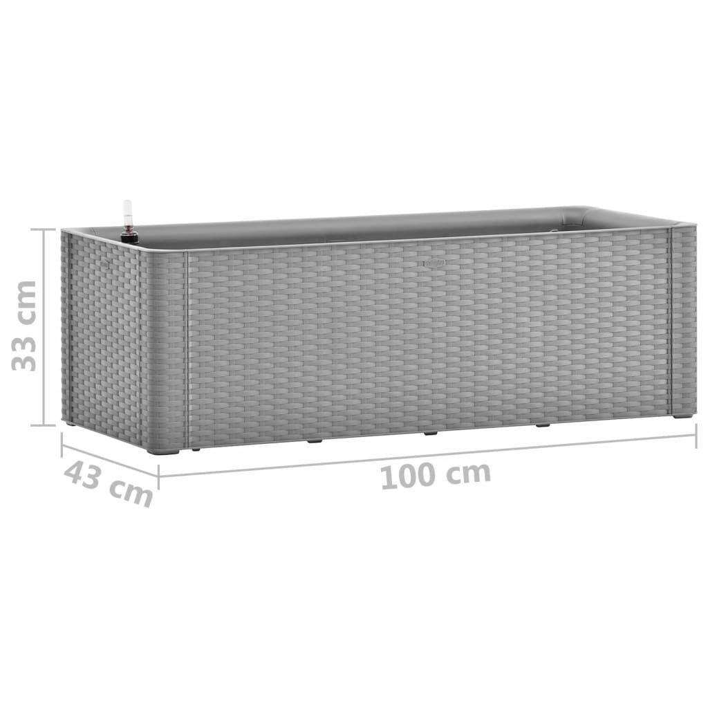 Plantenbak verhoogd met bewateringssysteem 100x43x33 cm grijs - Griffin Retail