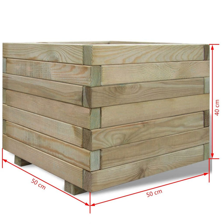 Plantenbak verhoogd vierkant 50x50x40 cm hout - Griffin Retail