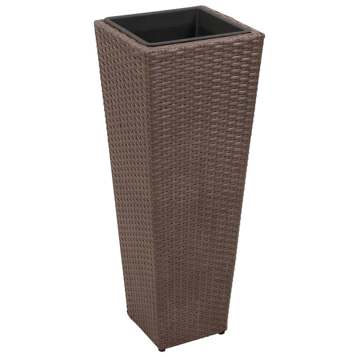 Plantenbakken verhoogd 3 st poly rattan bruin - Griffin Retail