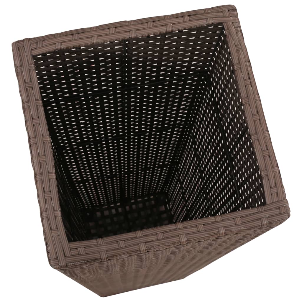 Plantenbakken verhoogd 3 st poly rattan bruin - Griffin Retail