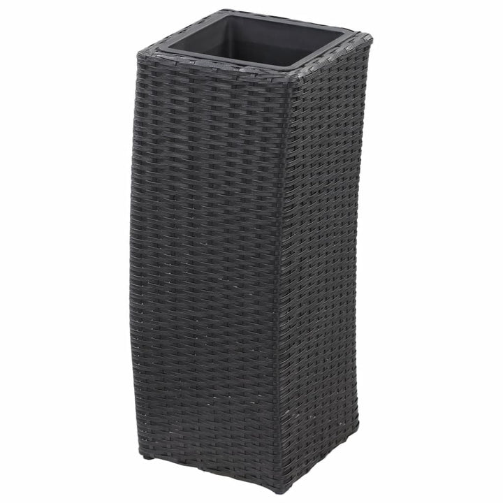 Plantenbakken verhoogd 3 st poly rattan zwart - Griffin Retail