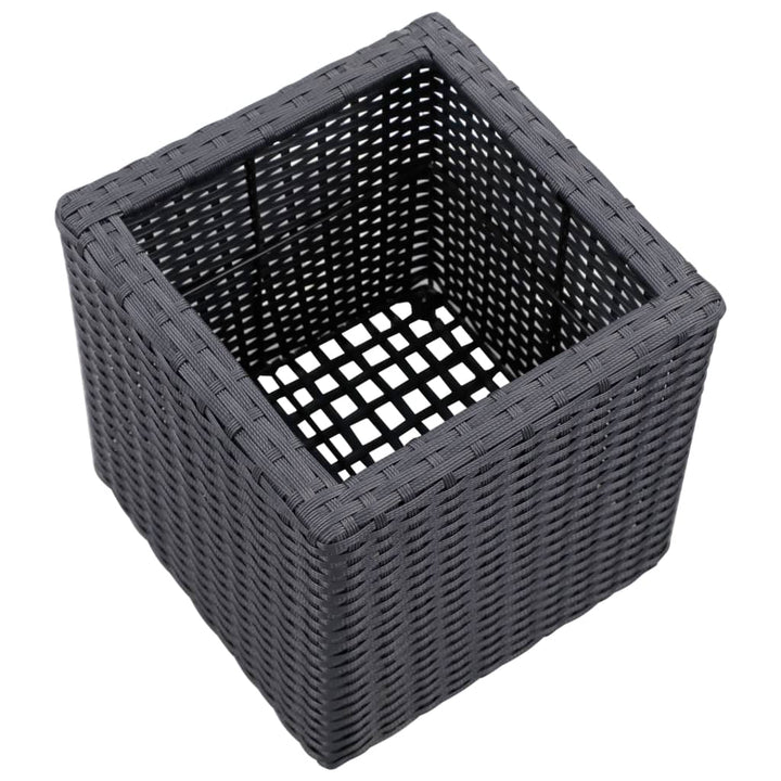 Plantenbakken verhoogd 3 st poly rattan zwart - Griffin Retail