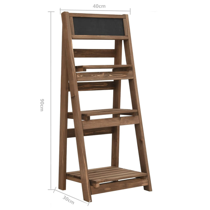 Plantenstandaard 3-laags met bord 40x30x90 cm massief vurenhout - Griffin Retail