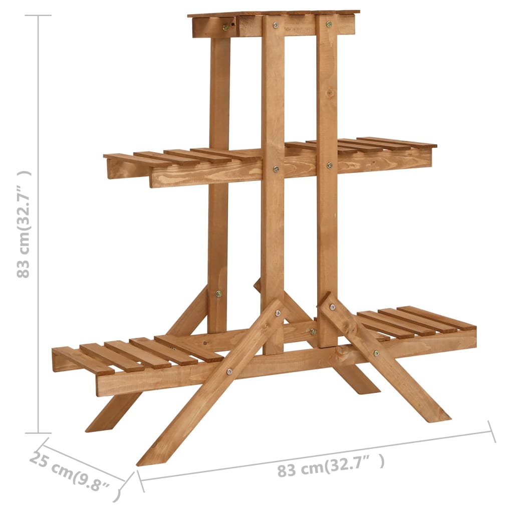 Plantenstandaard 83x25x83 cm vurenhout - Griffin Retail