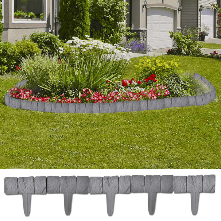 Plastic Tuinafscheiding Steen-look 10 meter (41 stuks) - Griffin Retail