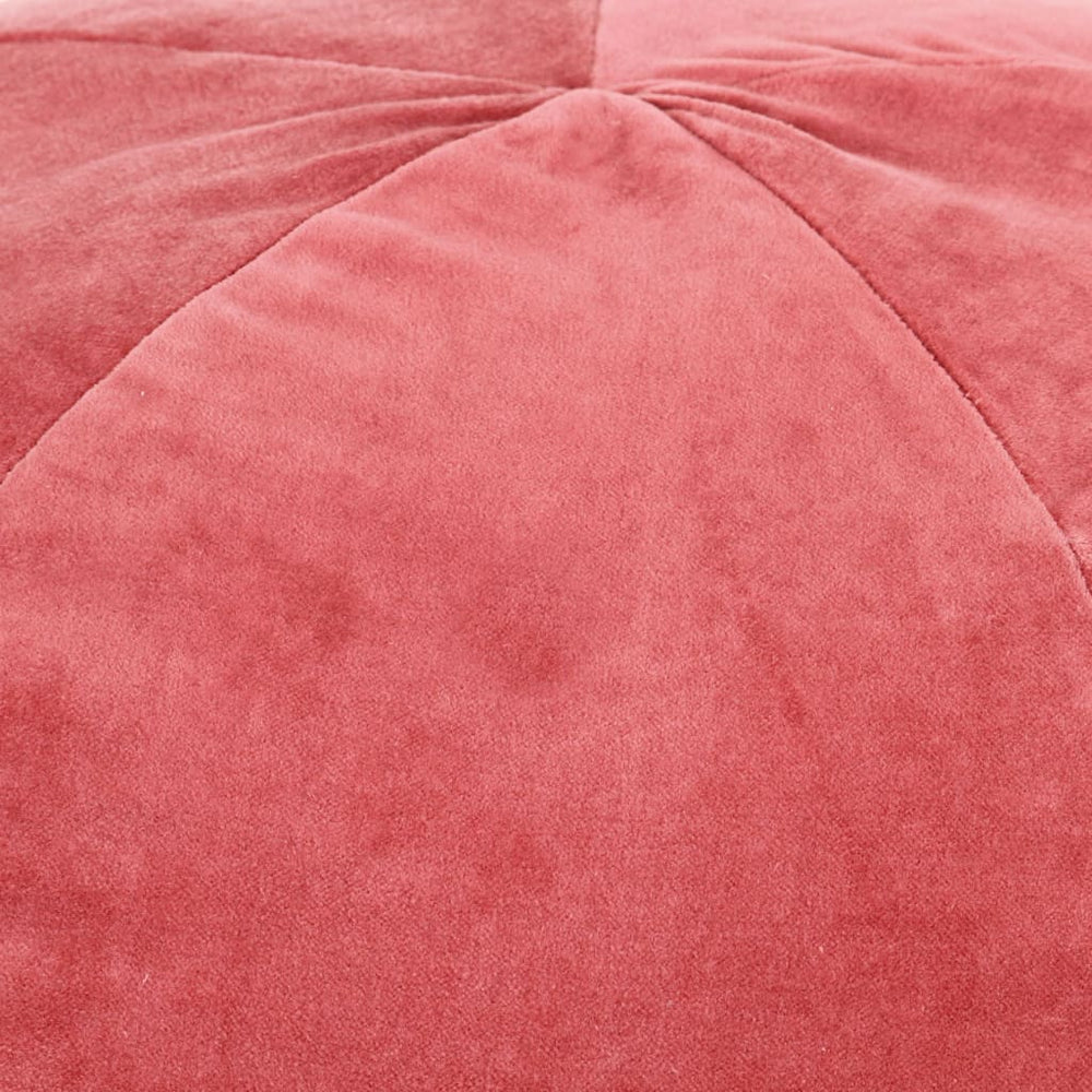 Poef 50x35 cm katoenfluweel roze - Griffin Retail
