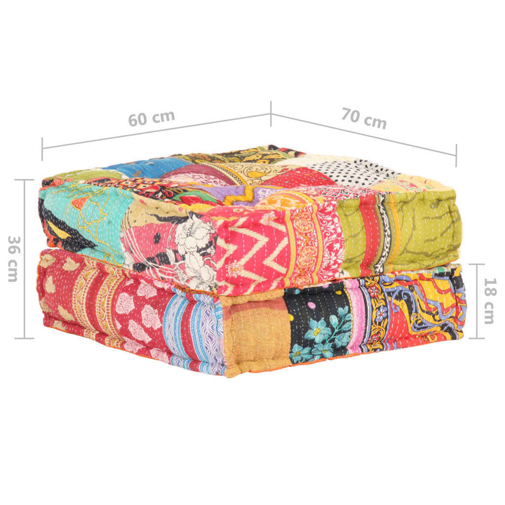 Poef 60x70x36 cm stof patchwork - Griffin Retail