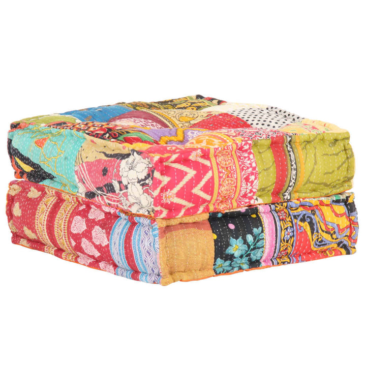 Poef 60x70x36 cm stof patchwork - Griffin Retail