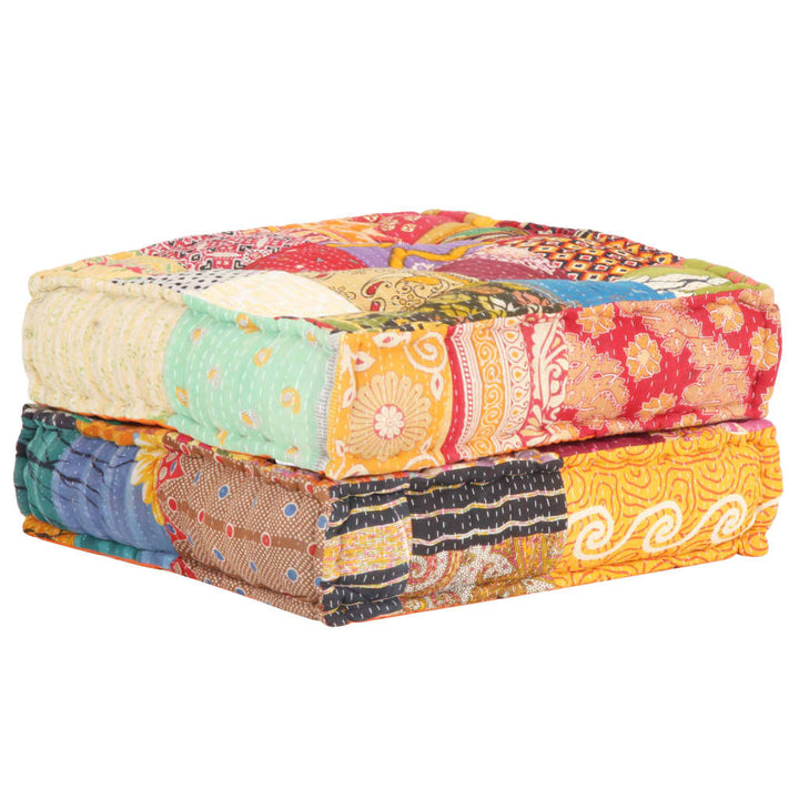 Poef 60x70x36 cm stof patchwork - Griffin Retail