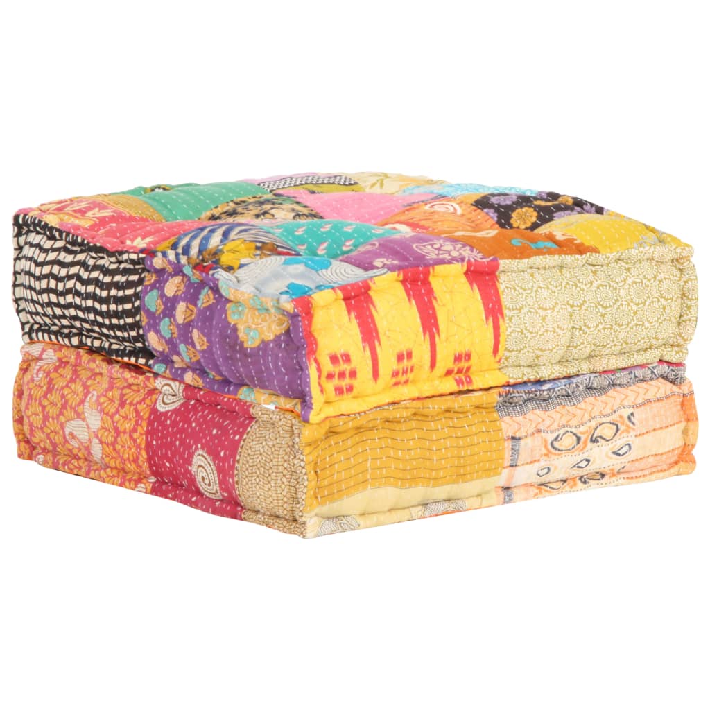 Poef 60x70x36 cm stof patchwork - Griffin Retail