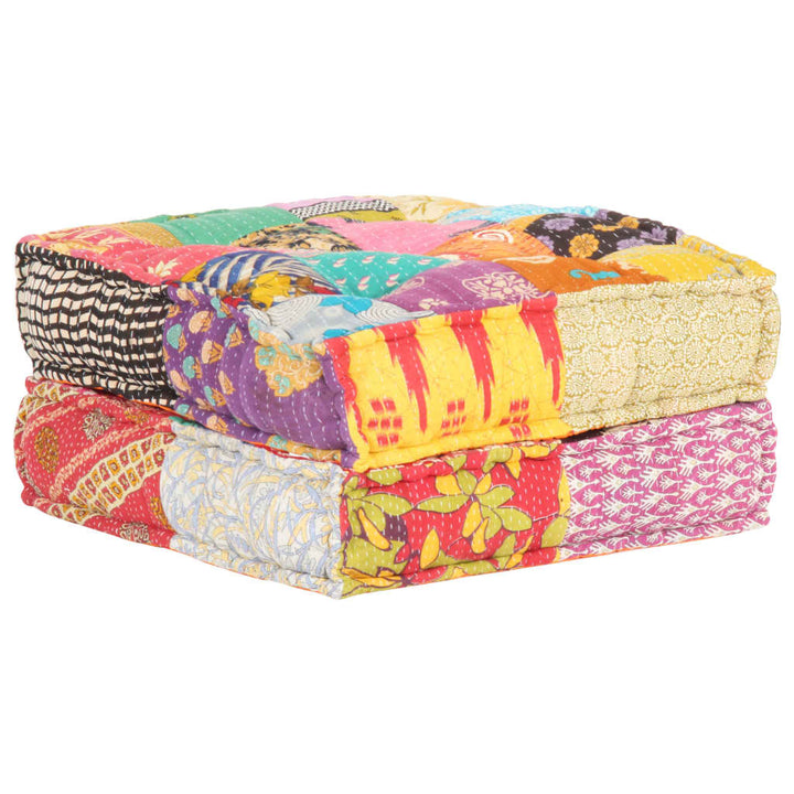 Poef 60x70x36 cm stof patchwork - Griffin Retail