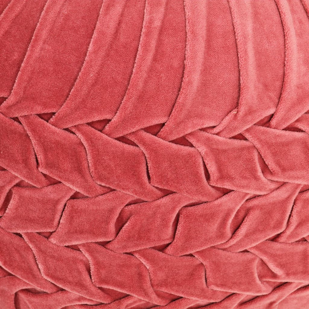 Poef smock ontwerp 40x30 cm katoenfluweel roze - Griffin Retail