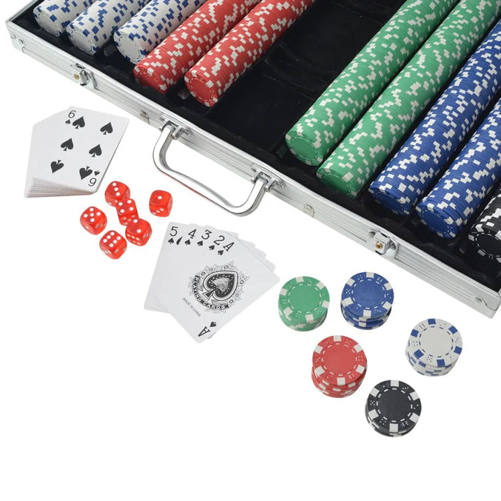 Pokerset met 1000 chips aluminium - Griffin Retail