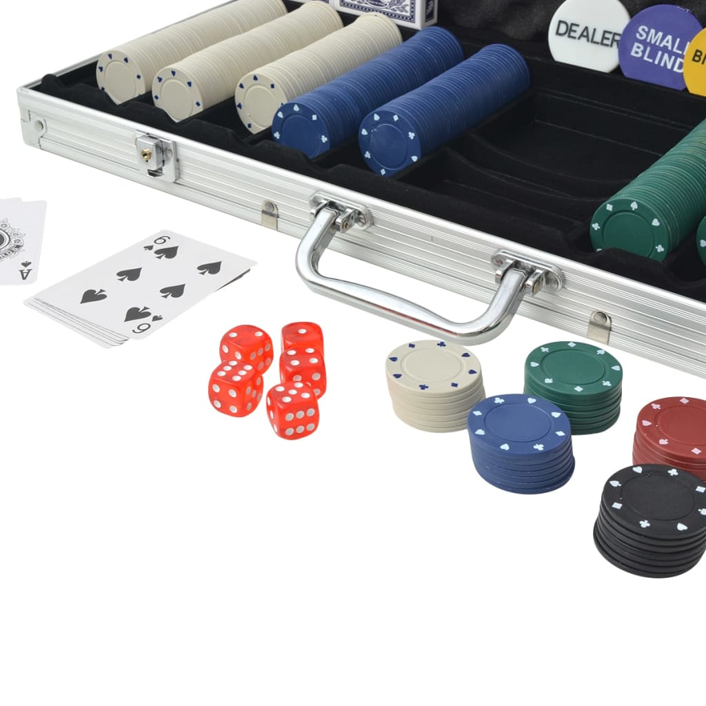 Pokerset met 500 chips aluminium - Griffin Retail