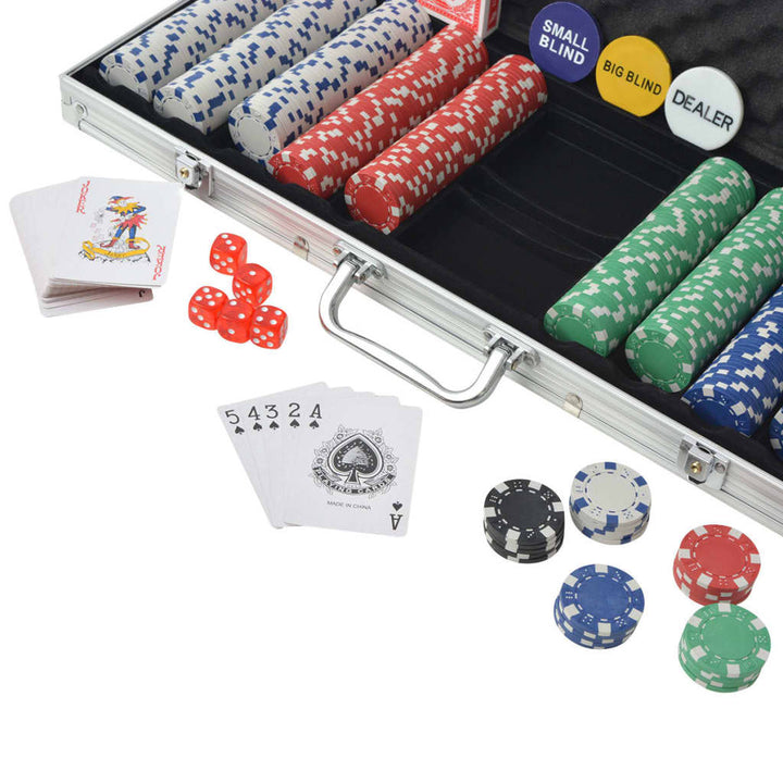 Pokerset met 500 chips aluminium - Griffin Retail